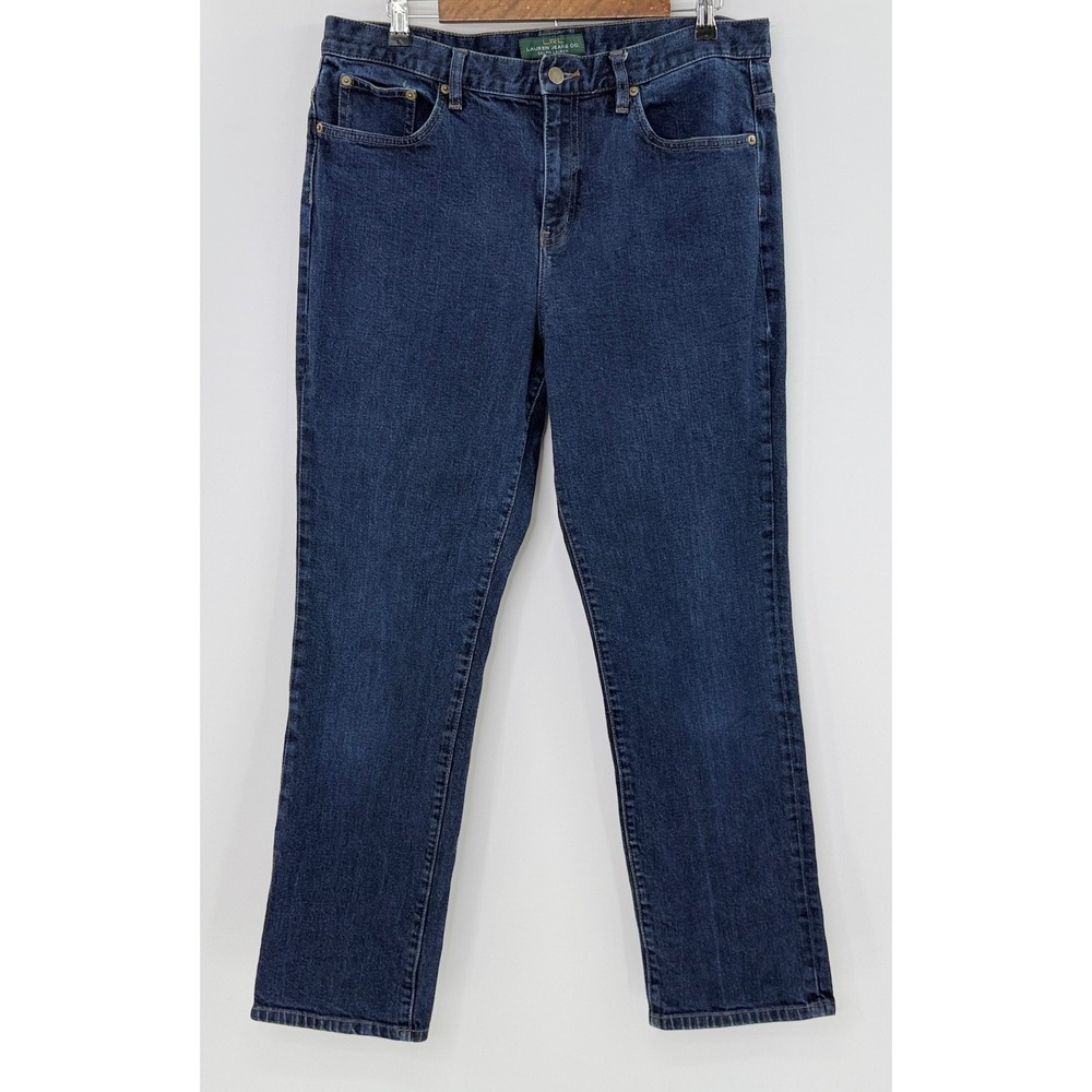 Lauren Jeans Co. Ralph Lauren Classic Straight Leg Dark‎ Wash Jeans Sz 14 Preppy